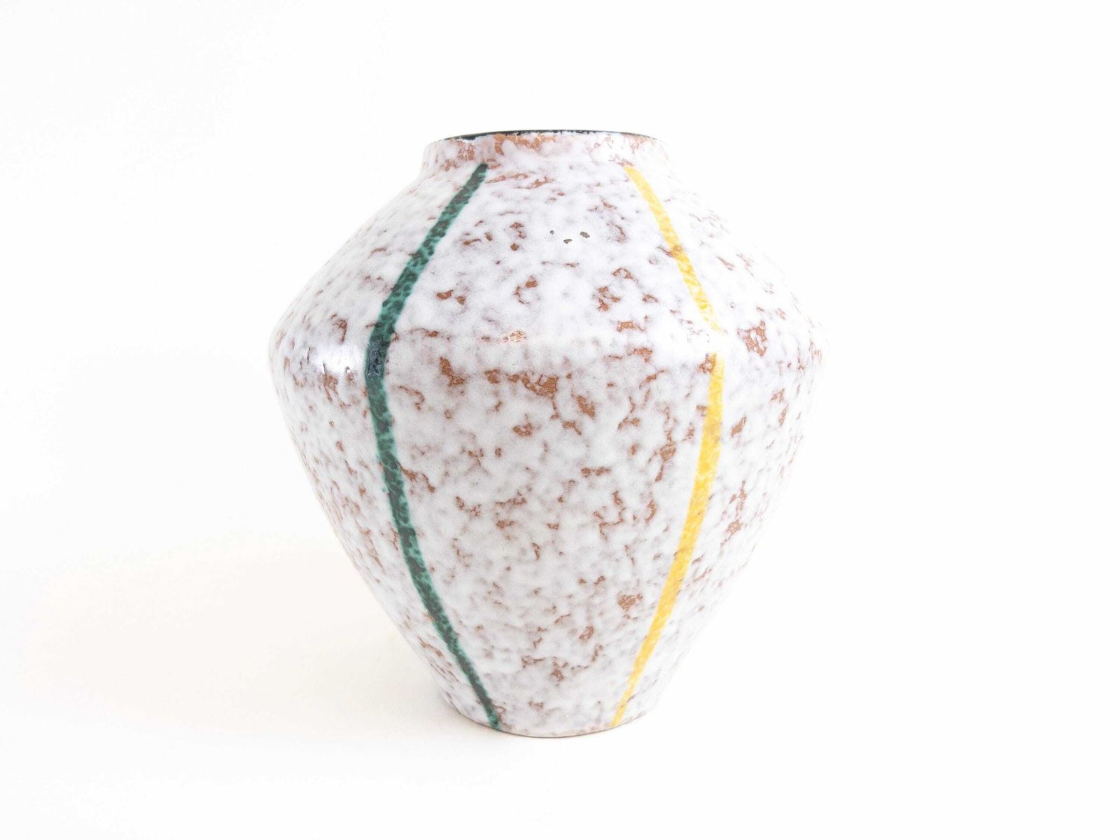 Xl West German Pottery   Scheurich Ceramic Vase   Mid Century Modern   Wide Waisted Speckled Decor  Scheurich 542 25 photo vintage