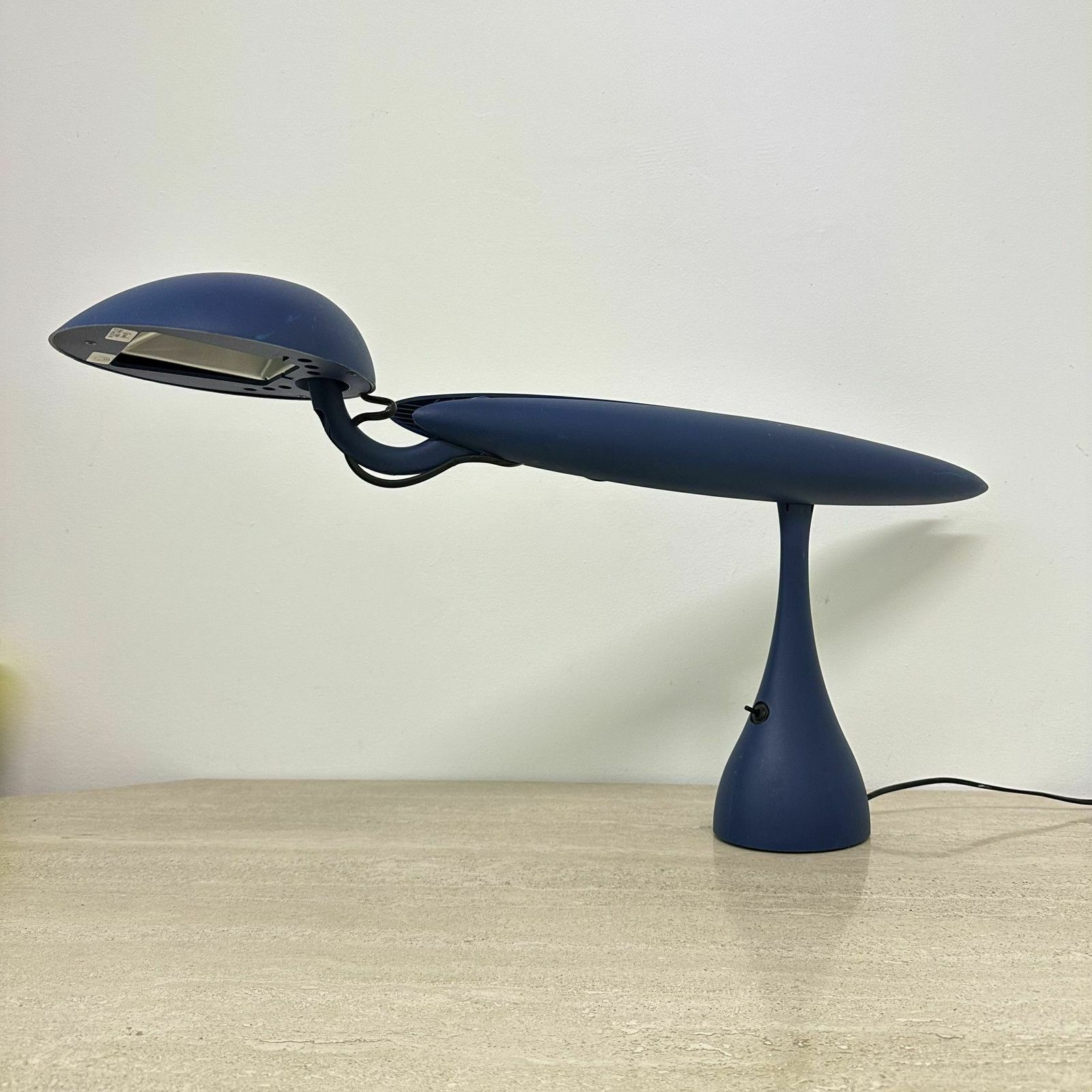 Lighting Postmodern Heron Blue Lamp By Isao Hosoe For Luxo, 1980’s photo