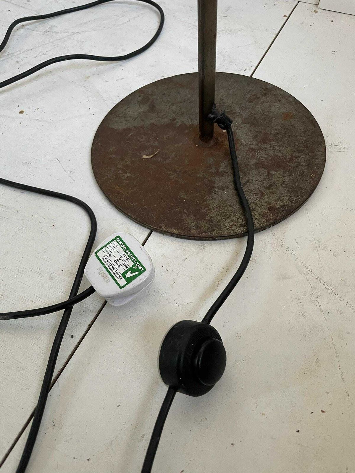 Large Arched Thin Hand Made Industrial Metal Floor Standard Lamp photo vinterior