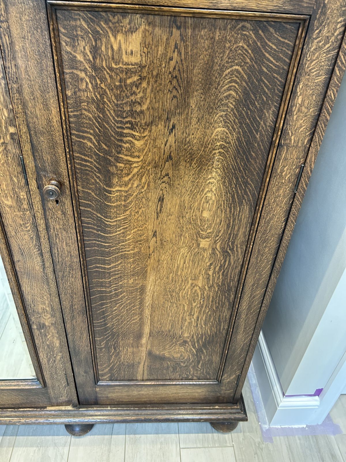 Antique Jacobean Style Robeson's Triple Oak Wardrobe photo buy