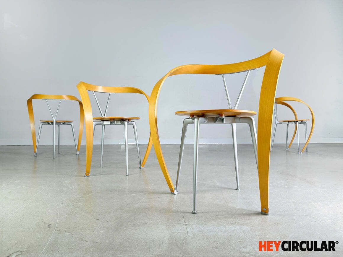 Original Set Of 4 Reverse Chairs Cassina Andrea Branzi photo furniture