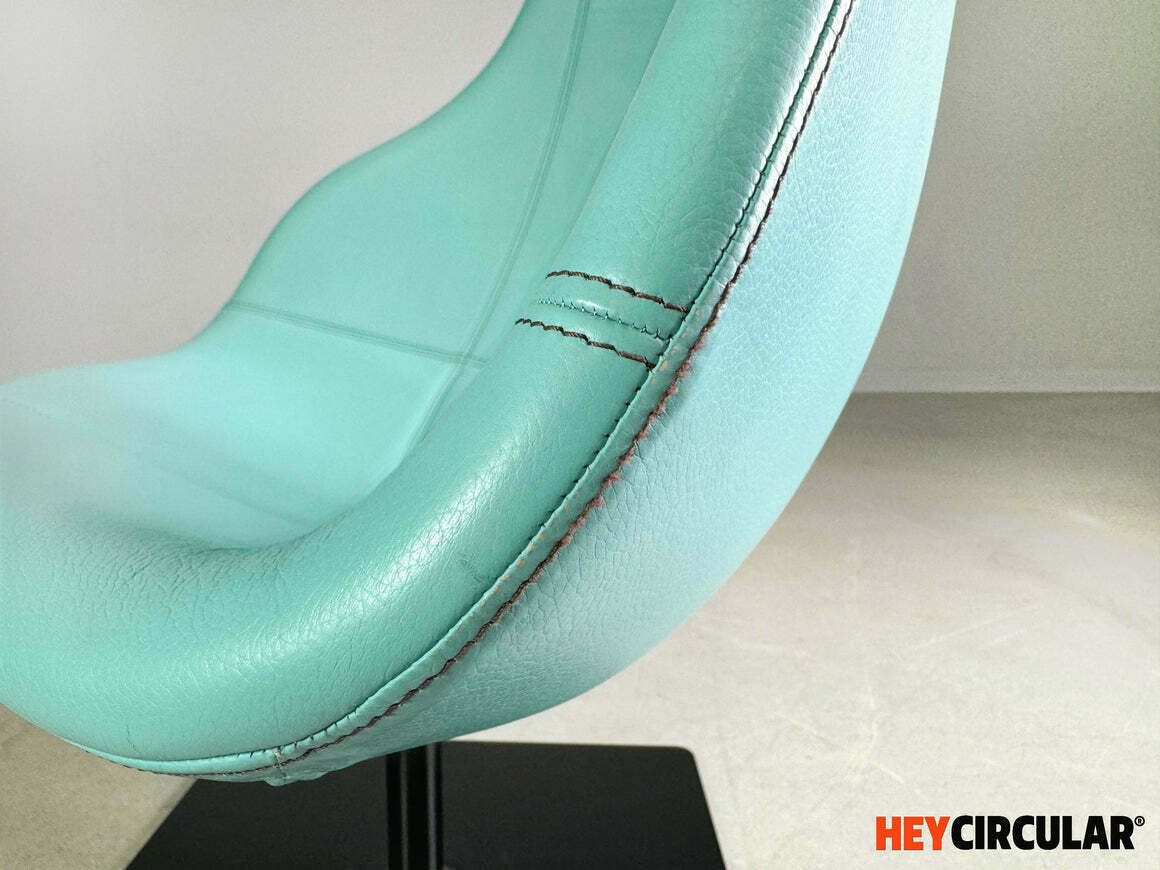 Original Moroso Armchair Leather Blue Turquoise Patricia Urquiola Swivel photo buy
