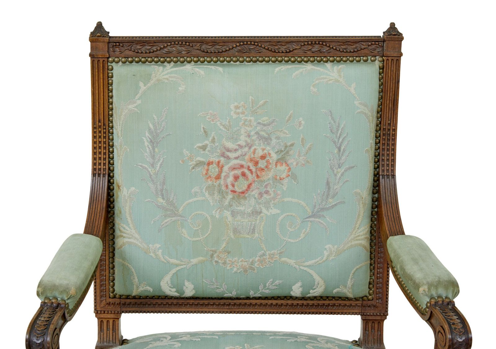 Pair Of 19th Century French Carved Walnut Armchairs photo for sale