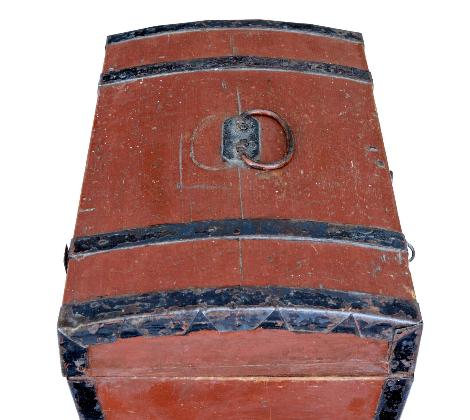 Small Scandinavian 19th Century Painted Pine Dome Top Box photo Home Decor
