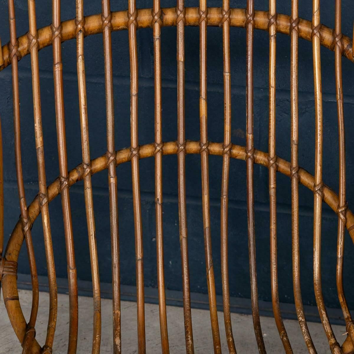 photo furniture 20th Century Italian Pair Of Wicker Armchairs By Tito Agnoli C.1960