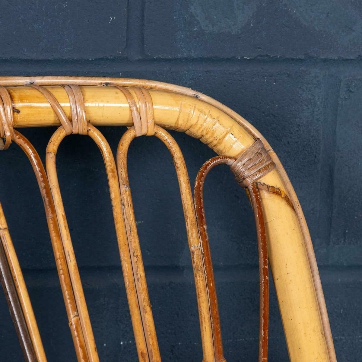 20th Century Italian Bamboo & Rattan Rocking Chair C.1960 photo buy