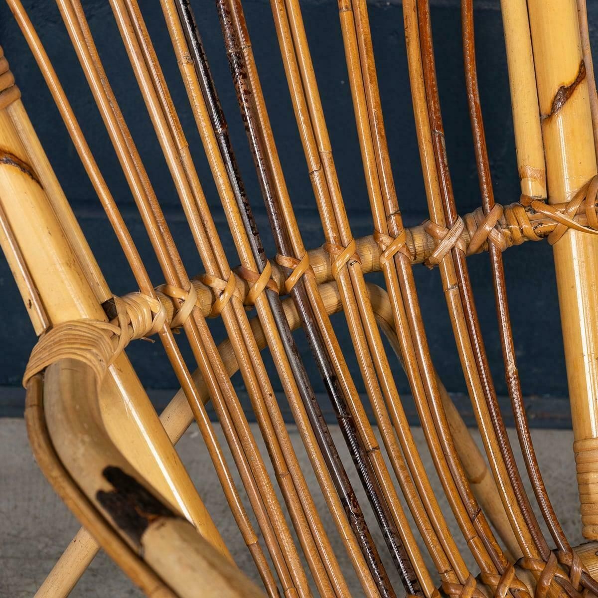 914.0 20th Century Italian Bamboo & Rattan Rocking Chair C.1960 photo
