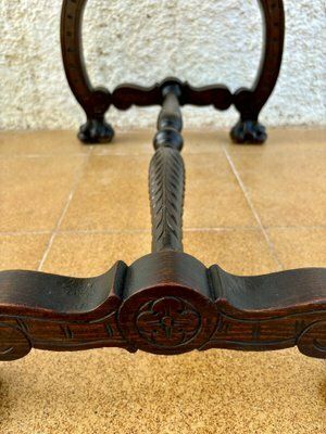 photo buy Early 19th Century Baroque Spanish Side Table With Lyre Legs And Marquetry Top, 1890s