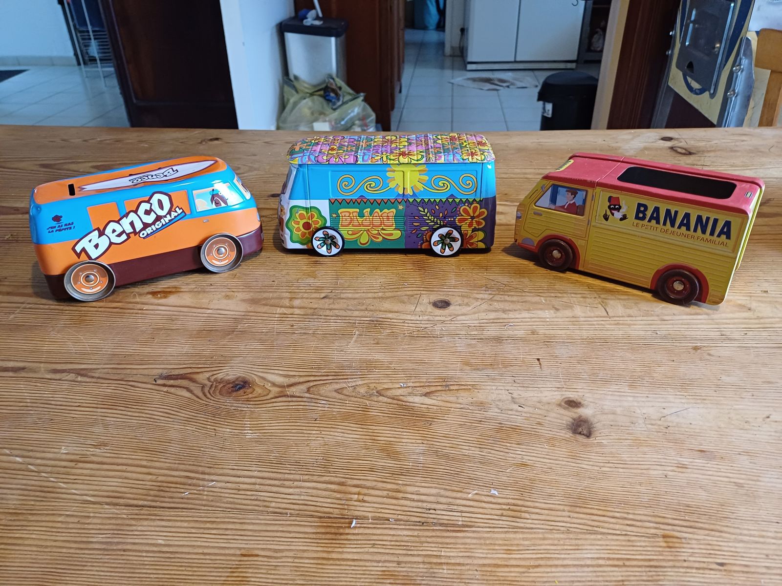 3 Advertising Trucks In Tole, 1970s photo buy