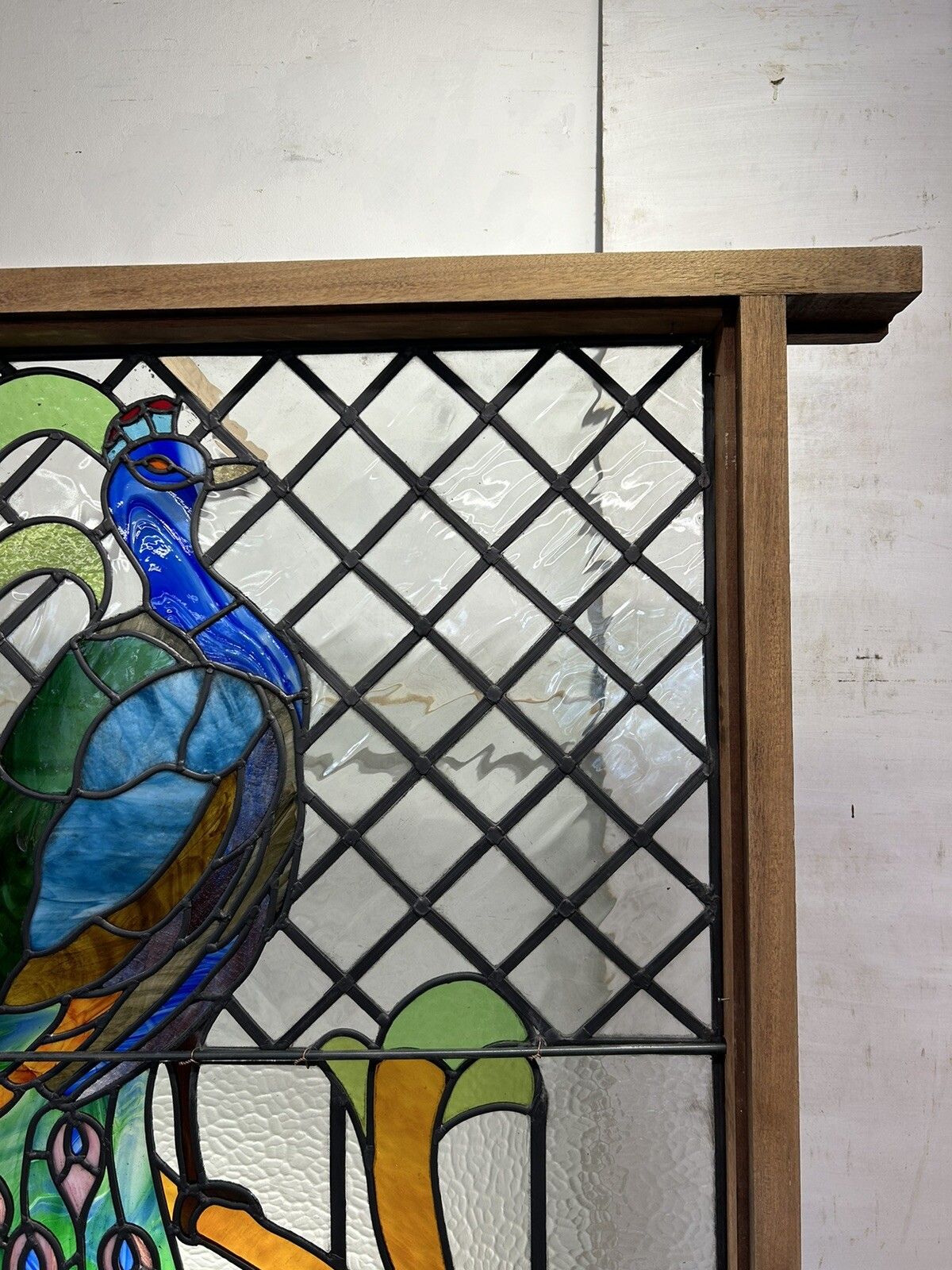 photo buy X Large Stained Glass Window Panel Reclaimed Period Antique Lead Old Art Deco