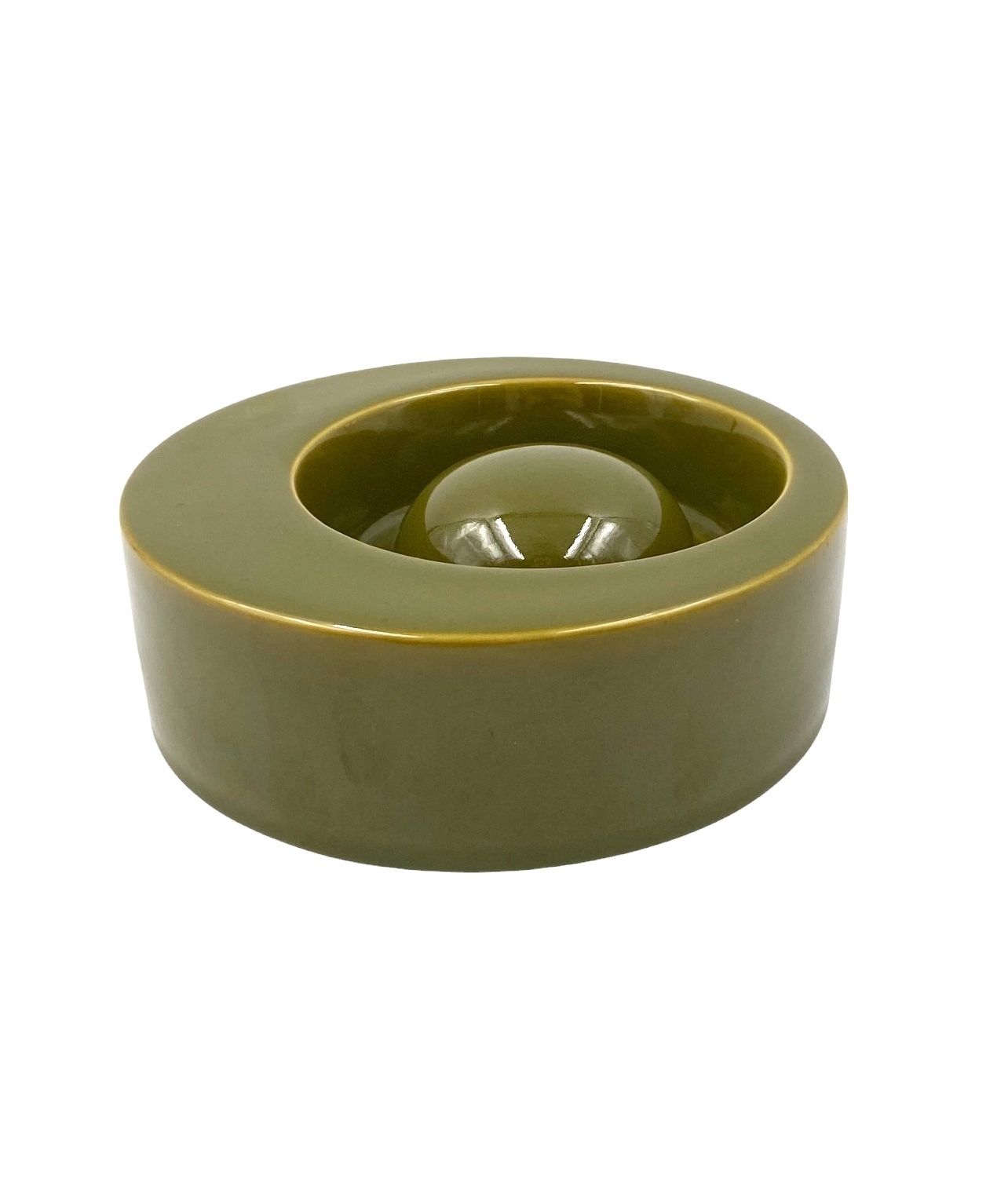 Mid Century Green Ceramic Ashtray, Sicart Italy 1969 photo furniture