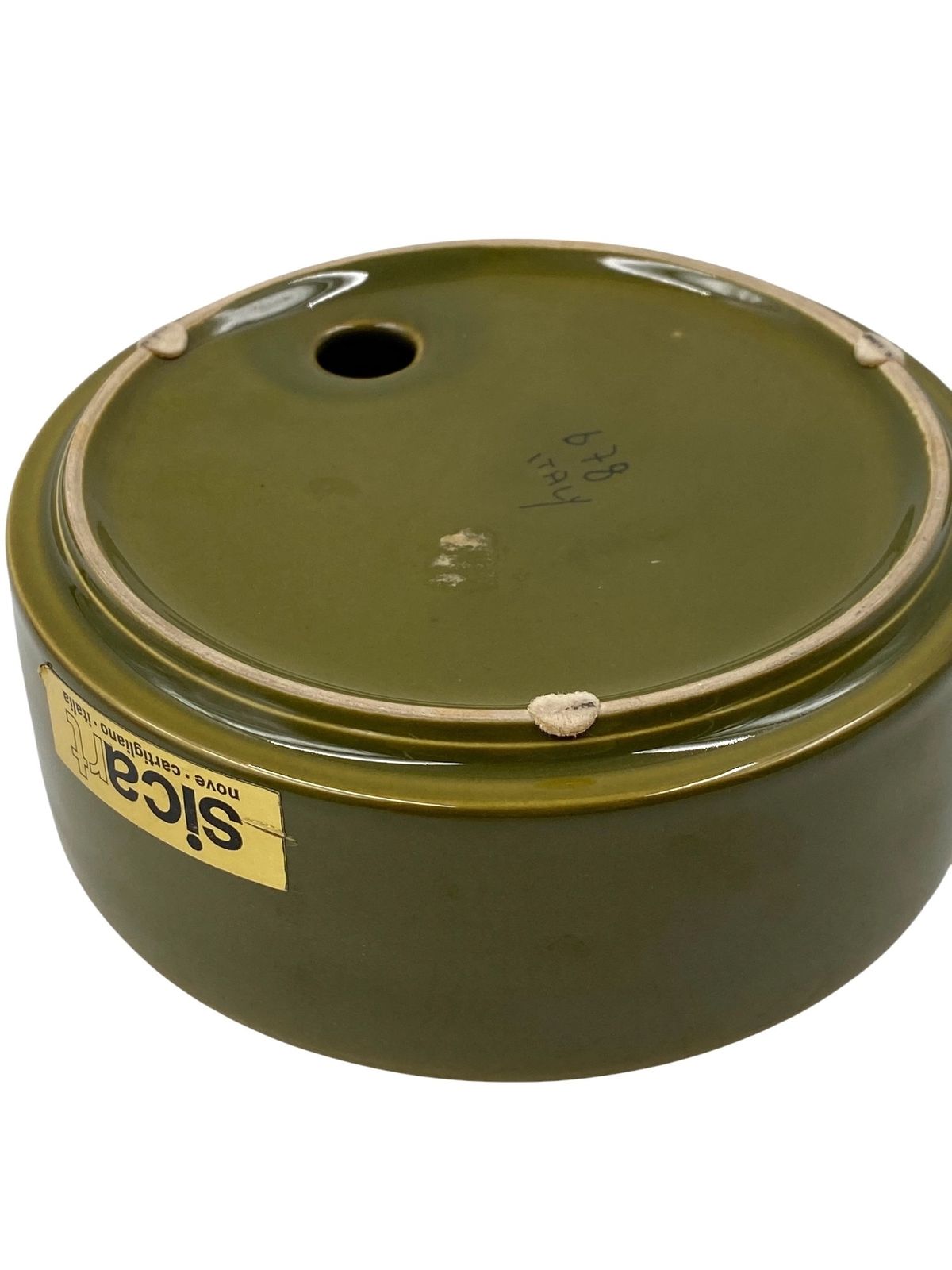 photo vintage Mid Century Green Ceramic Ashtray, Sicart Italy 1969