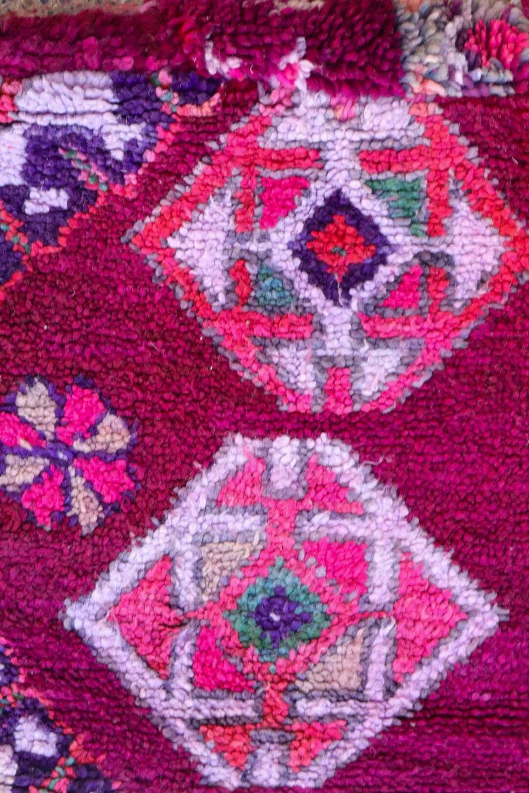 Magenta Violet Berber Pouf, Boho photo for sale
