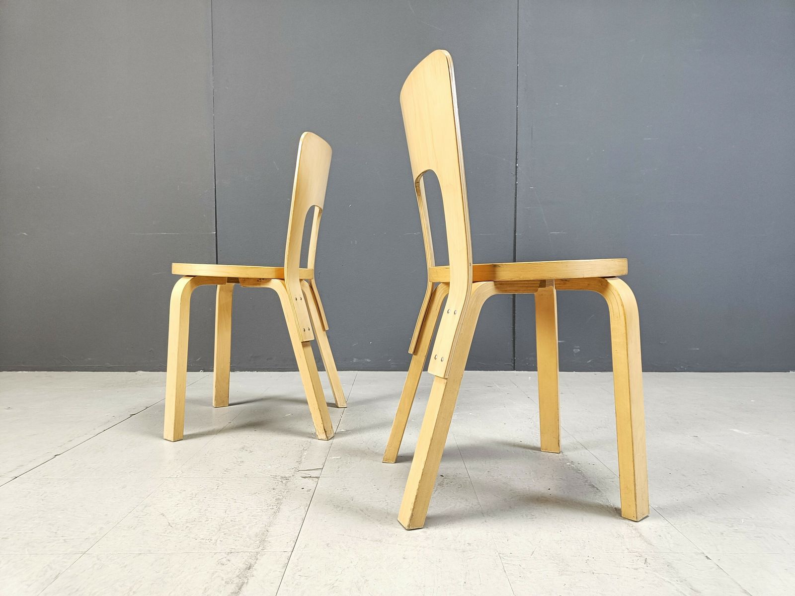 Model 66 Dining Chairs By Alvar Aalto For Artek, 1960s photo vinterior