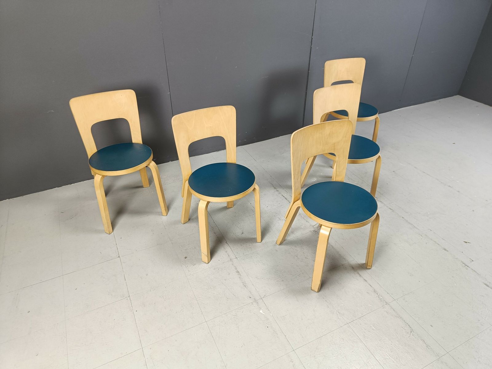 photo furniture Model 66 Dining Chairs By Alvar Aalto For Artek, 1960s