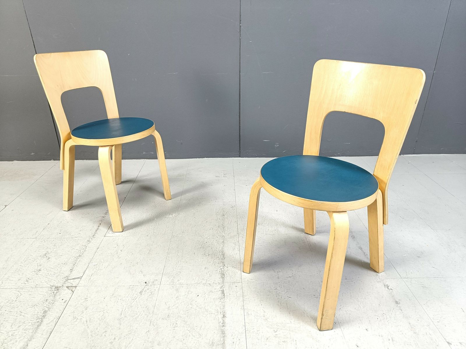 Furniture Model 66 Dining Chairs By Alvar Aalto For Artek, 1960s photo