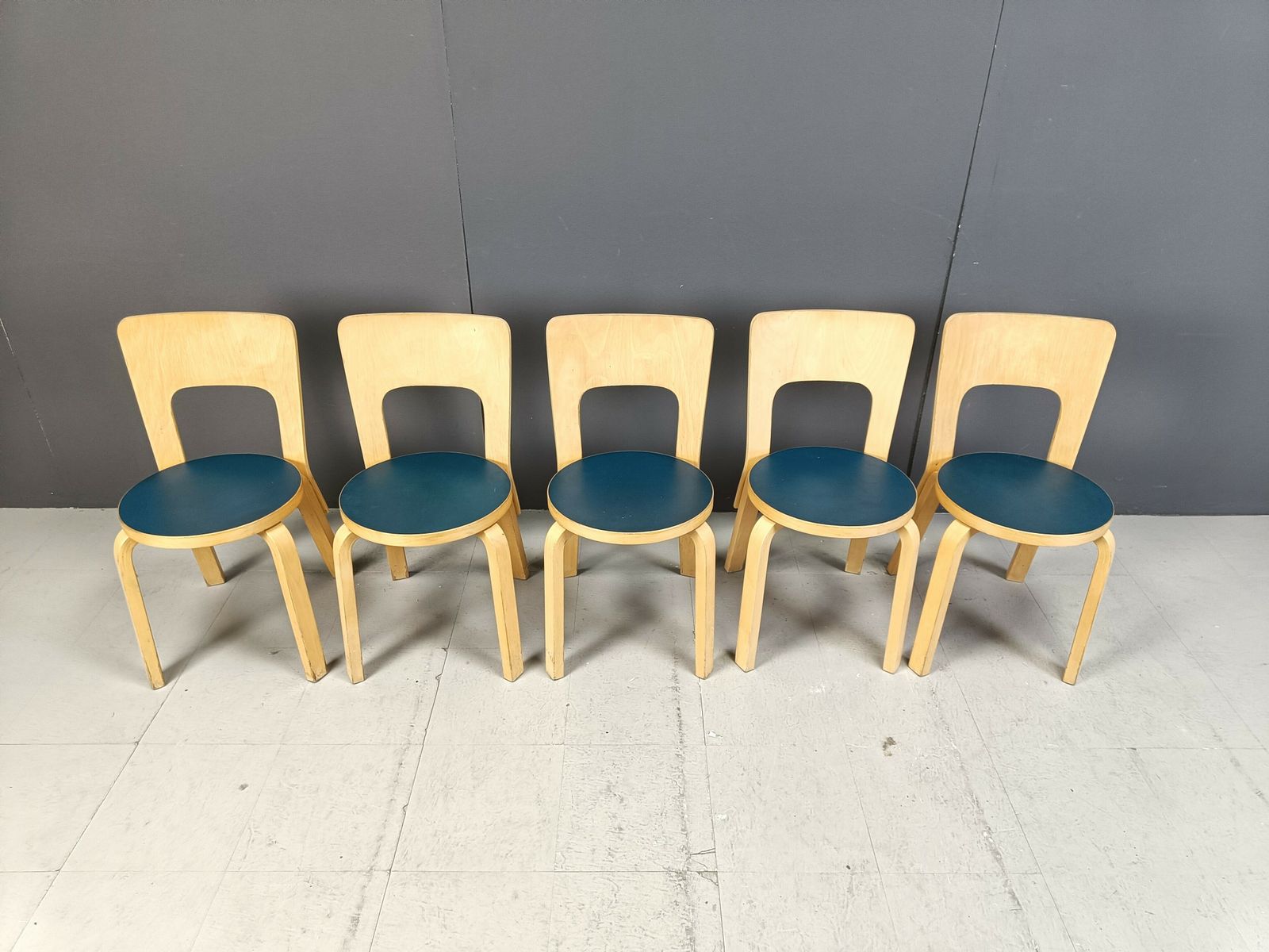 2250.0 Model 66 Dining Chairs By Alvar Aalto For Artek, 1960s photo