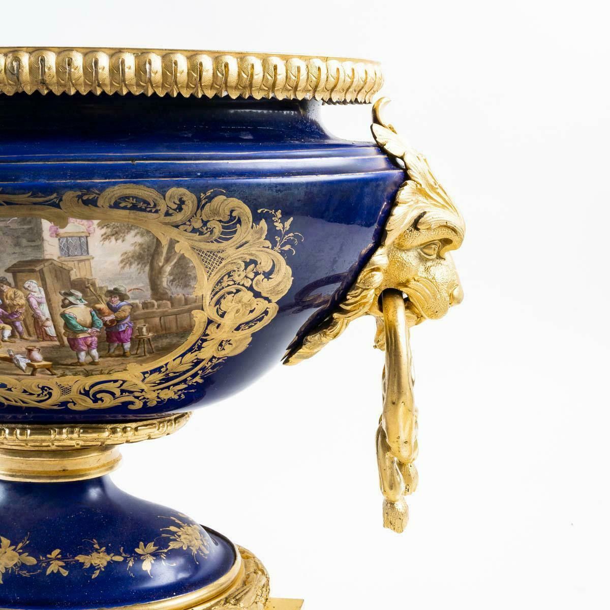 A Large Sèvres Porcelain And Gilt Bronze Bowl, 19th Century, Napoleon III Period photo for sale