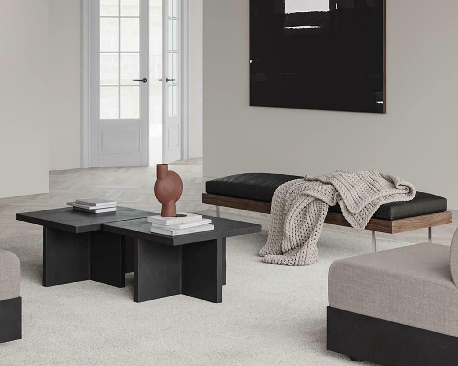photo for sale Brutus Model Coffee Table In Fiber Concrete, Design Of A Modern Sculpture.