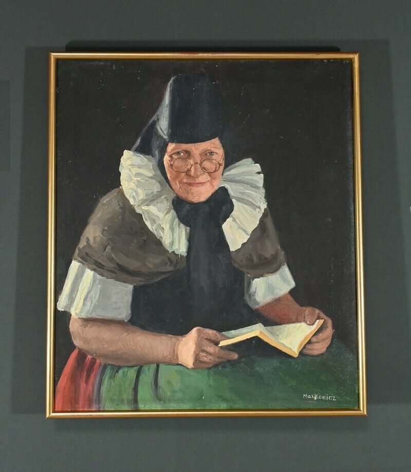 Oil On Canvas “Polish Woman Reading” By A. Markowicz – Early 20th Century