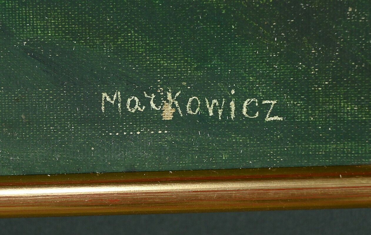 photo vinterior Oil On Canvas “Polish Woman Reading” By A. Markowicz – Early 20th Century