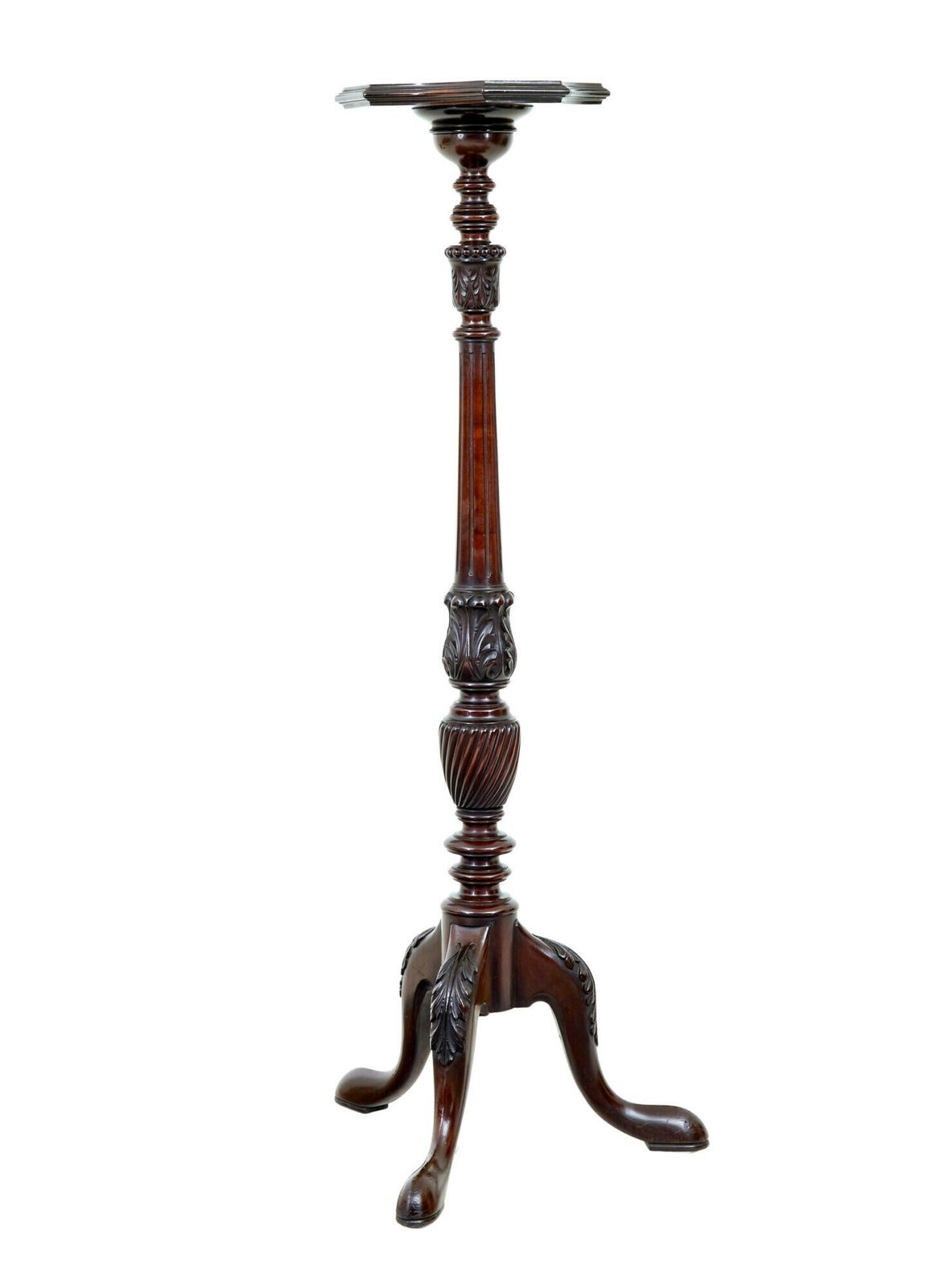Early 20th Century Carved Mahogany Pedestal Stand