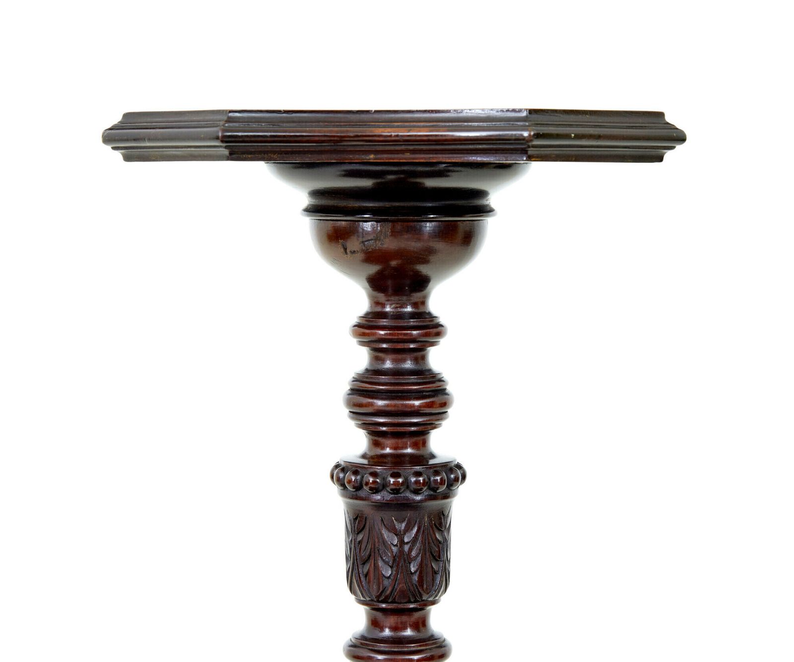 Early 20th Century Carved Mahogany Pedestal Stand photo Home Decor