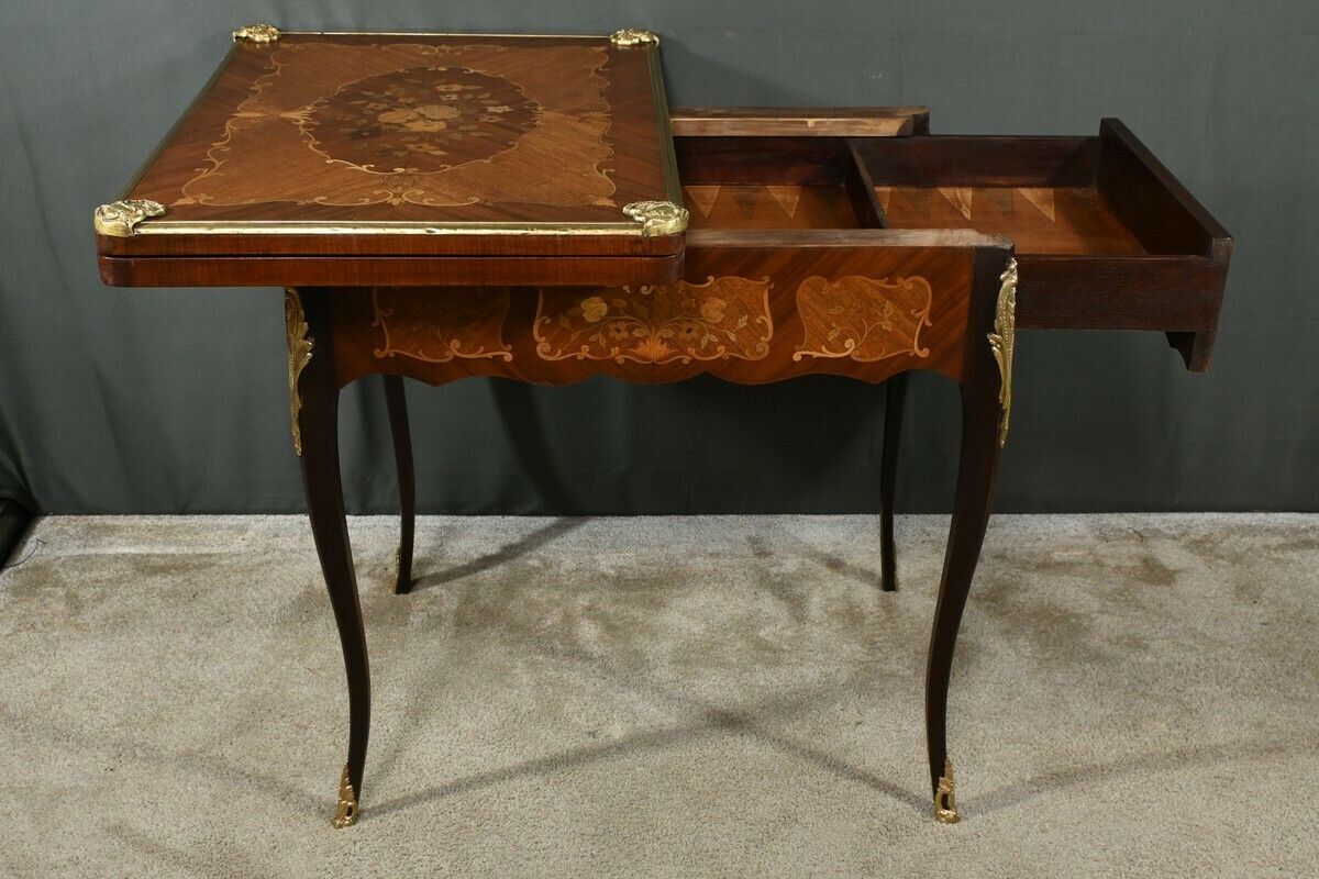 Mahogany Games Table, Louis XV/Louis XVI Transition Style – Late 19th Century photo buy