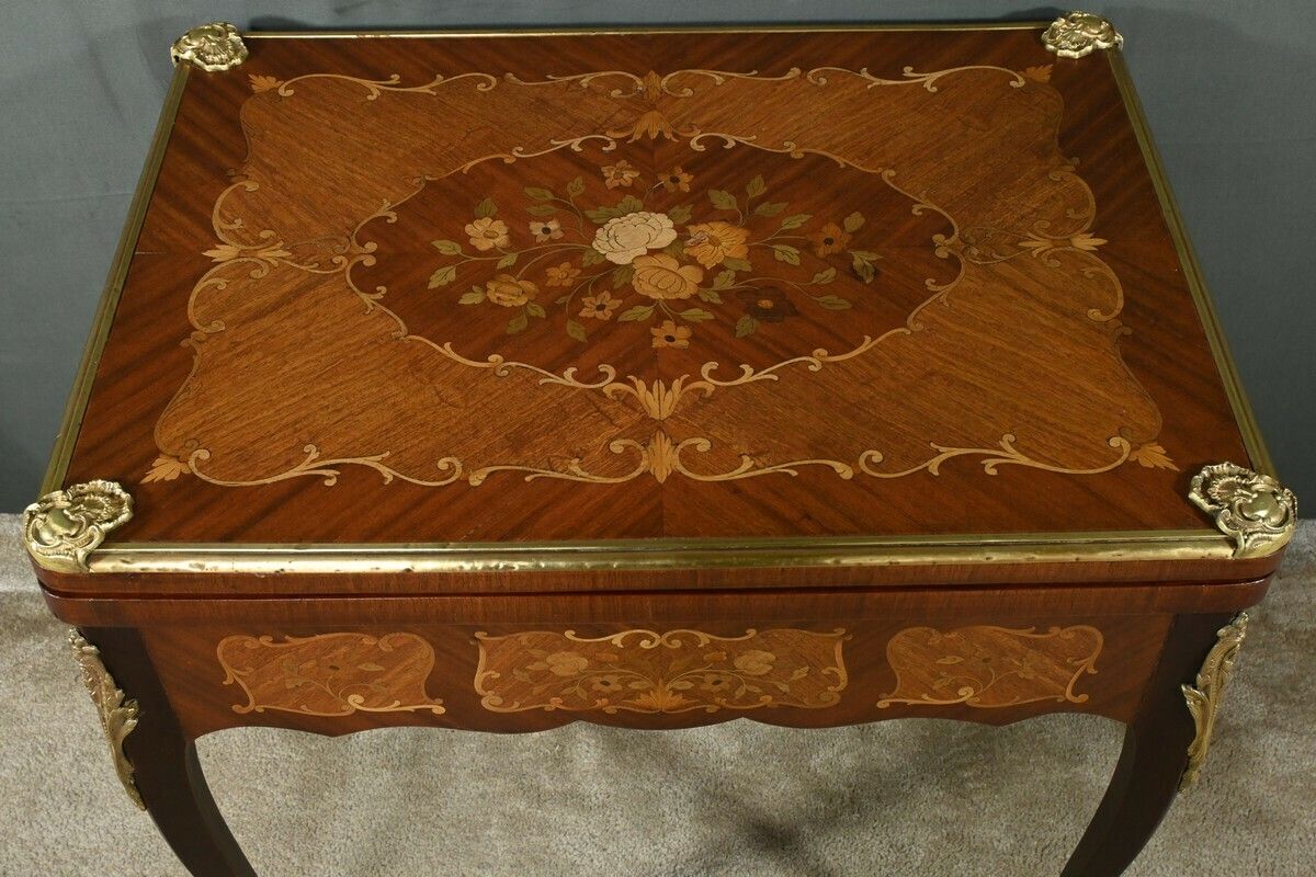 photo furniture Mahogany Games Table, Louis XV/Louis XVI Transition Style – Late 19th Century