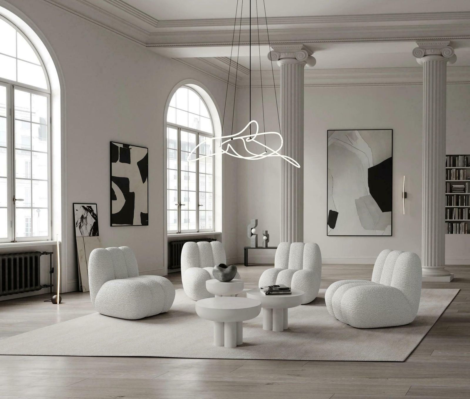 Coffee Table, End Of Sofa In Aluminium, Model Crown, Tall, Contemporary Work. photo Furniture