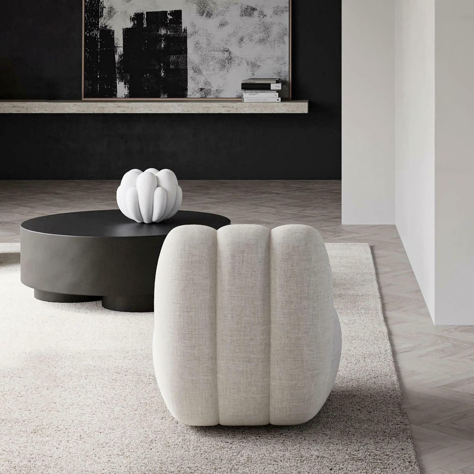 photo for sale Coffee Coloured Model Big Coffee Table, Fiber Concrete, Contemporary Work.