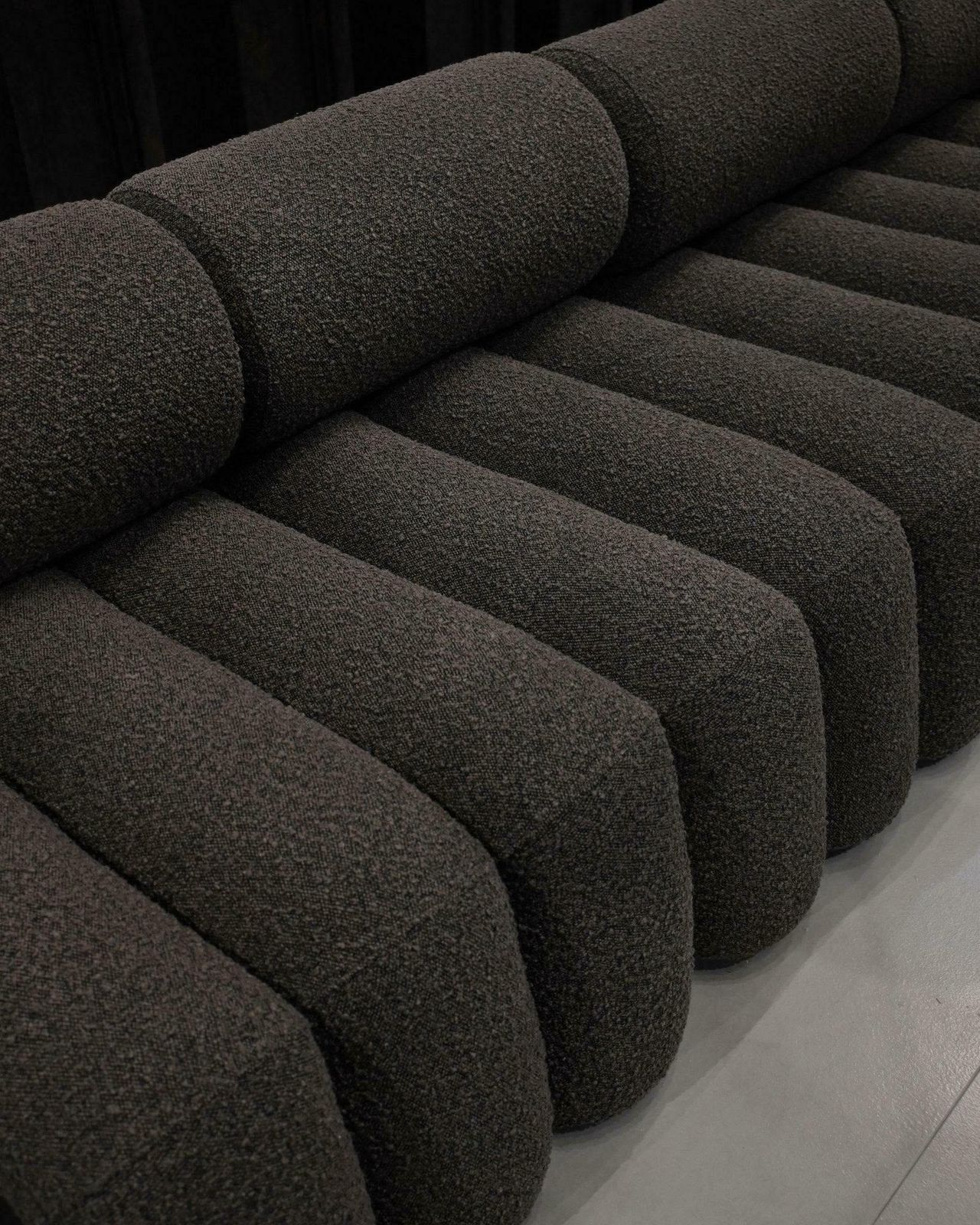 4074.0 Pair Of Contemporary Armchairs, Model Foku   Deep Taupe Colour   Curly Fabric. photo