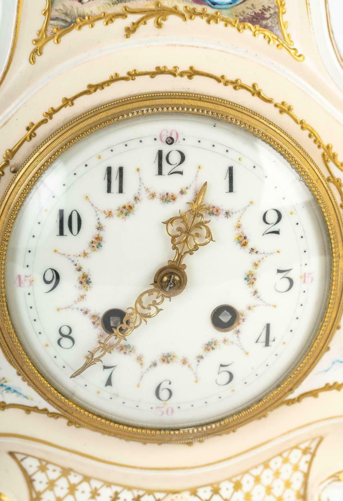 19th Century Porcelain Clock, Napoleon III Period. photo furniture