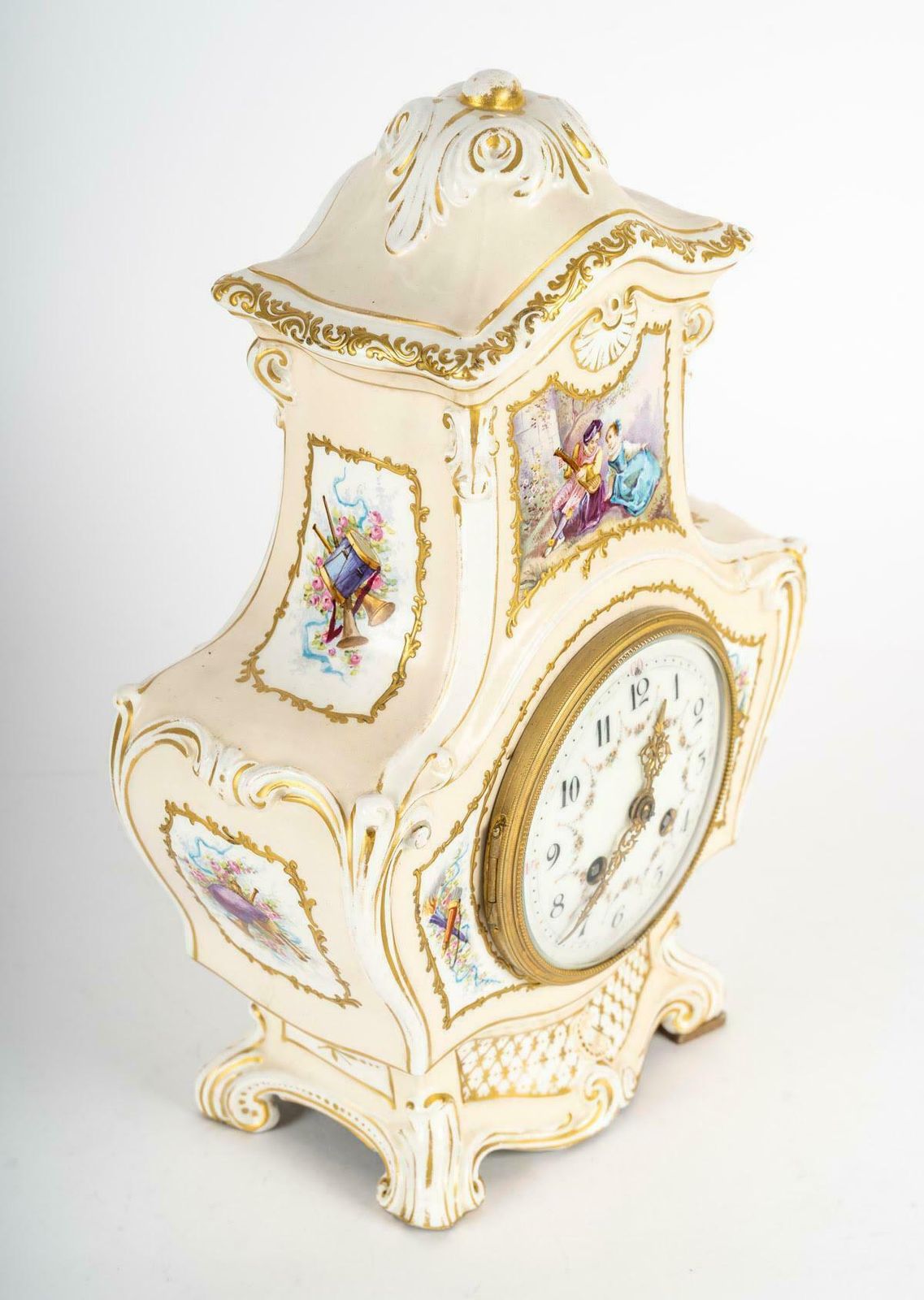 19th Century Porcelain Clock, Napoleon III Period. photo Home Decor