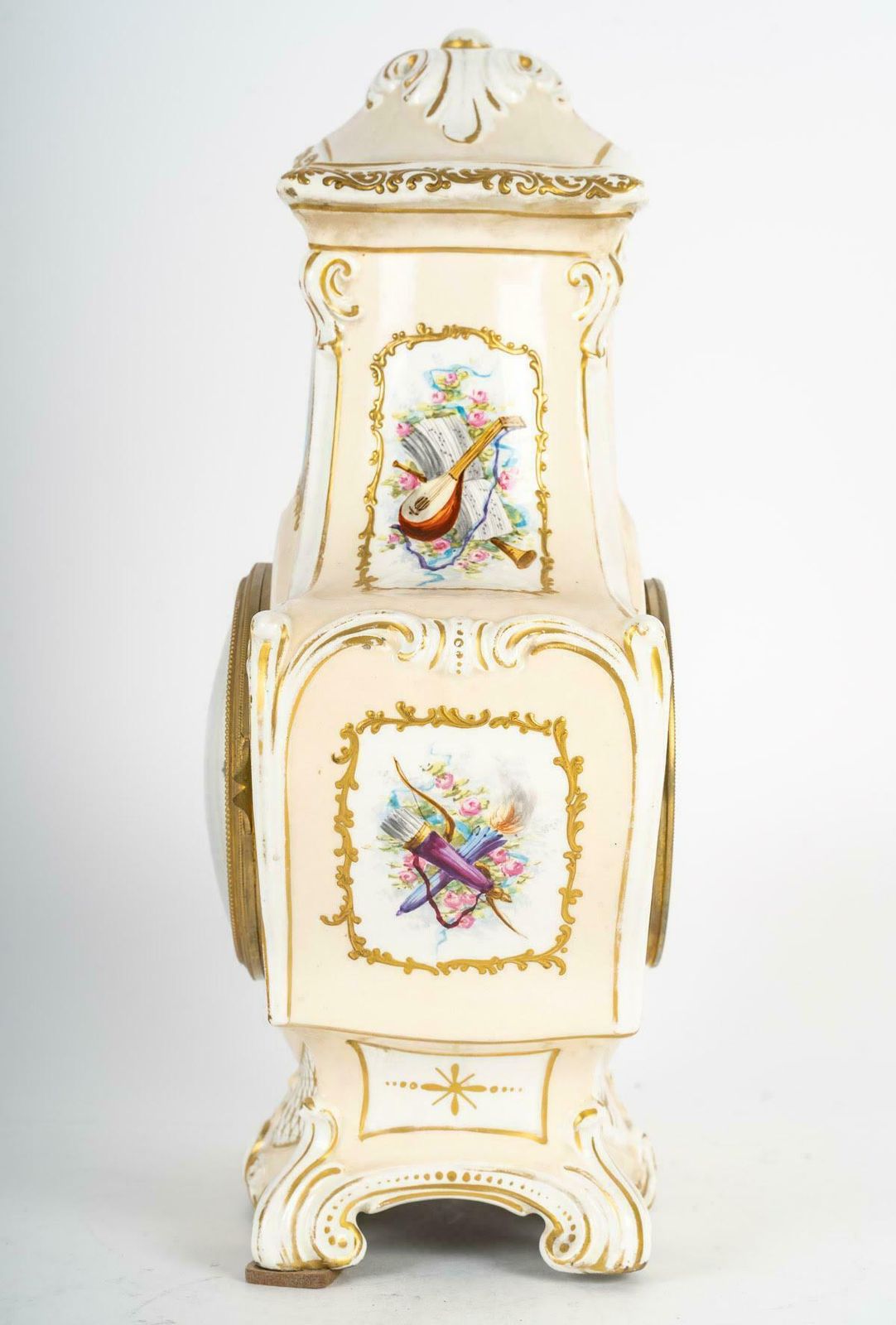 19th Century Porcelain Clock, Napoleon III Period. photo vintage