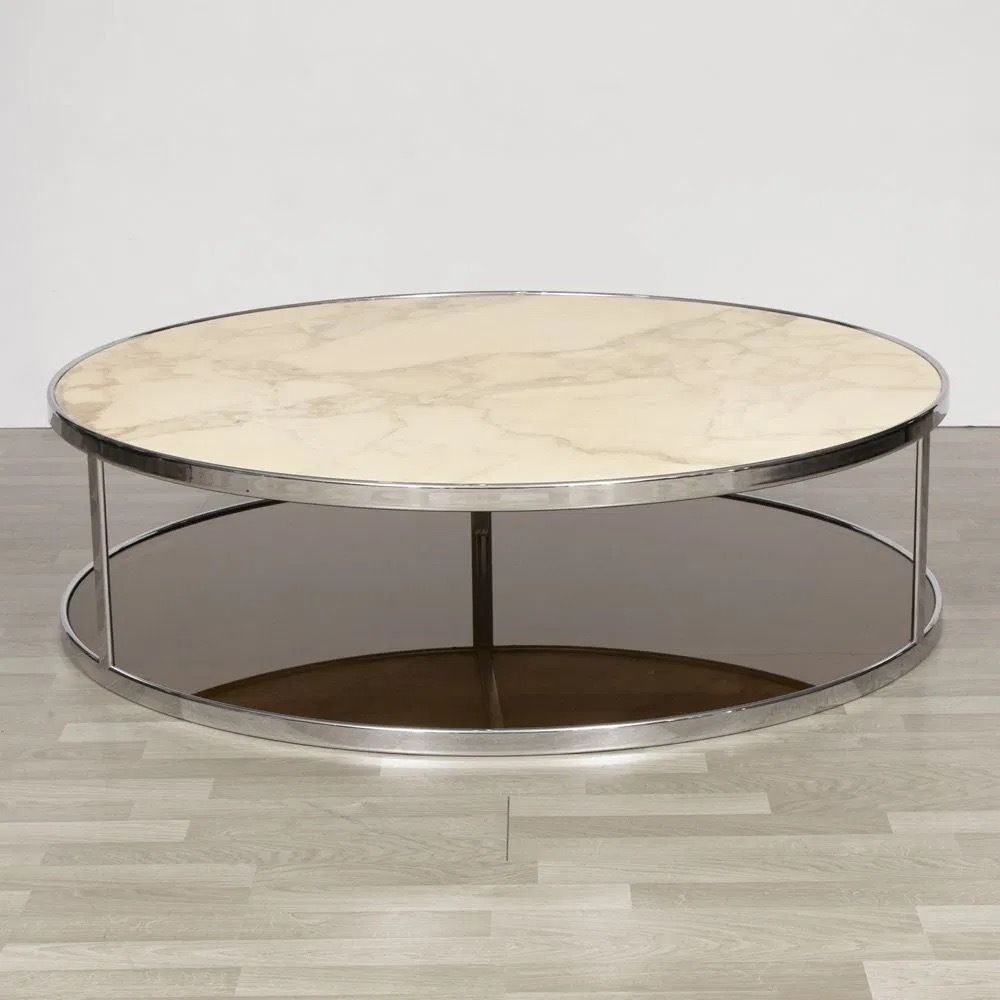 Marble, Chrome & Glass Rofolfo Dordoni "Huber" Coffee Table photo furniture