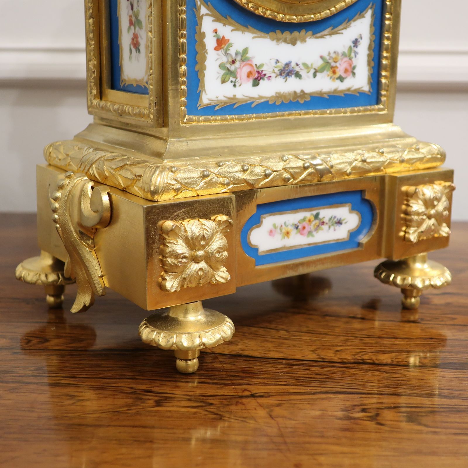 French Bronze Gilt & Porcelain Mantel Clock By Japy Freres photo Home Decor