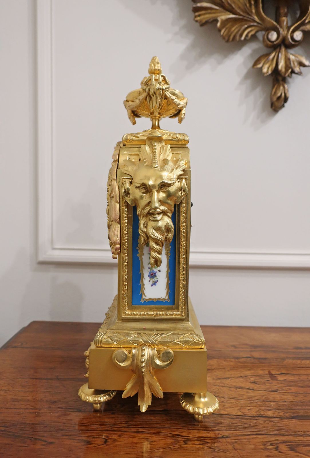 1760.0 French Bronze Gilt & Porcelain Mantel Clock By Japy Freres photo