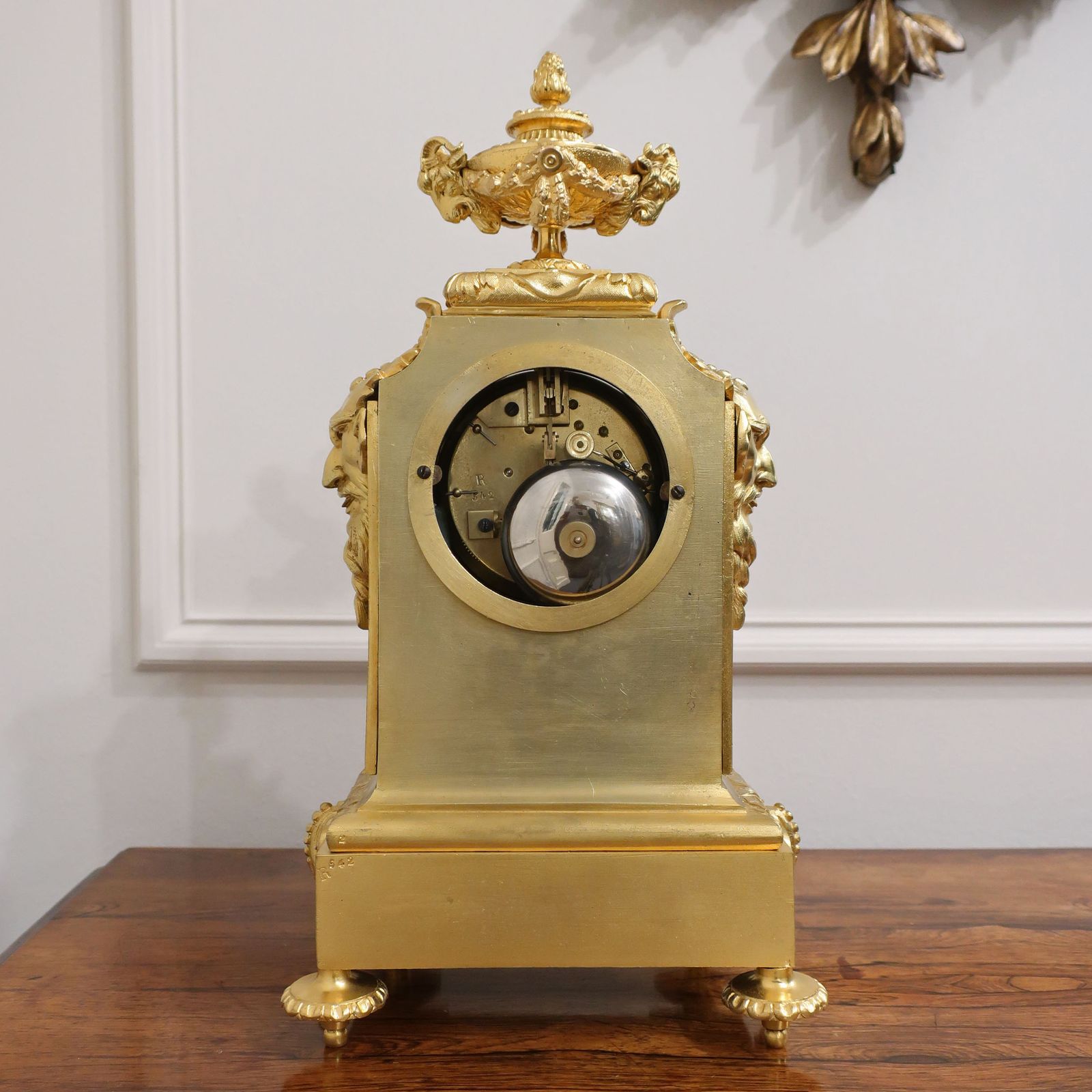 photo vinterior French Bronze Gilt & Porcelain Mantel Clock By Japy Freres