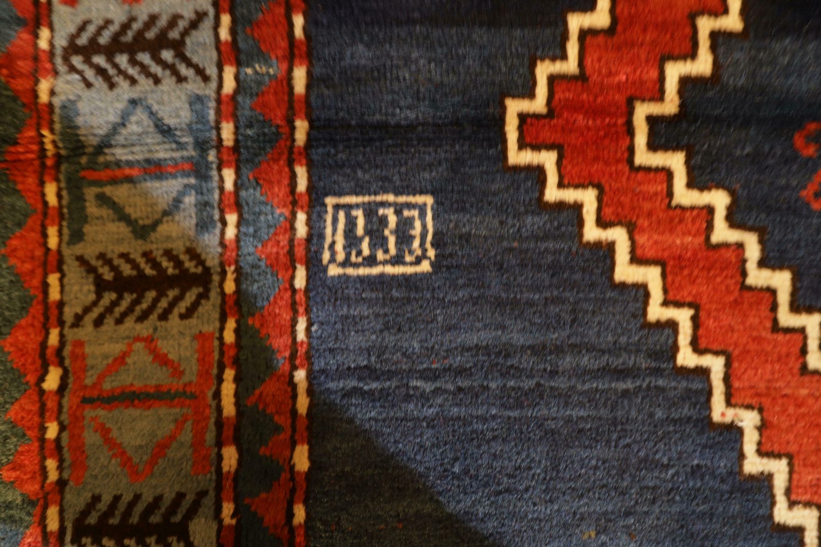 Textiles Antique Blue Kazak Rugs Geometric Caucasian Carpet Area Living Room Rugs Decor photo