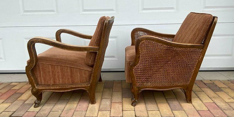photo for sale Antique Italian Lounge Chairs, 1920s, Set Of 2