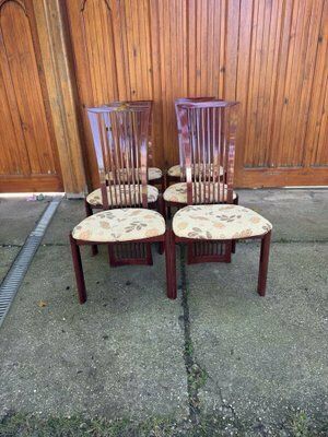 Lacquer And Fabric Dining Chairs By Pietro Costantini, 1980, Set Of 6 photo furniture
