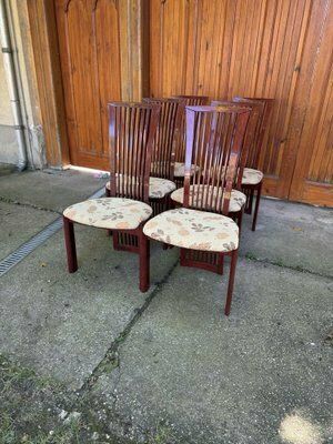 Lacquer And Fabric Dining Chairs By Pietro Costantini, 1980, Set Of 6 photo Furniture