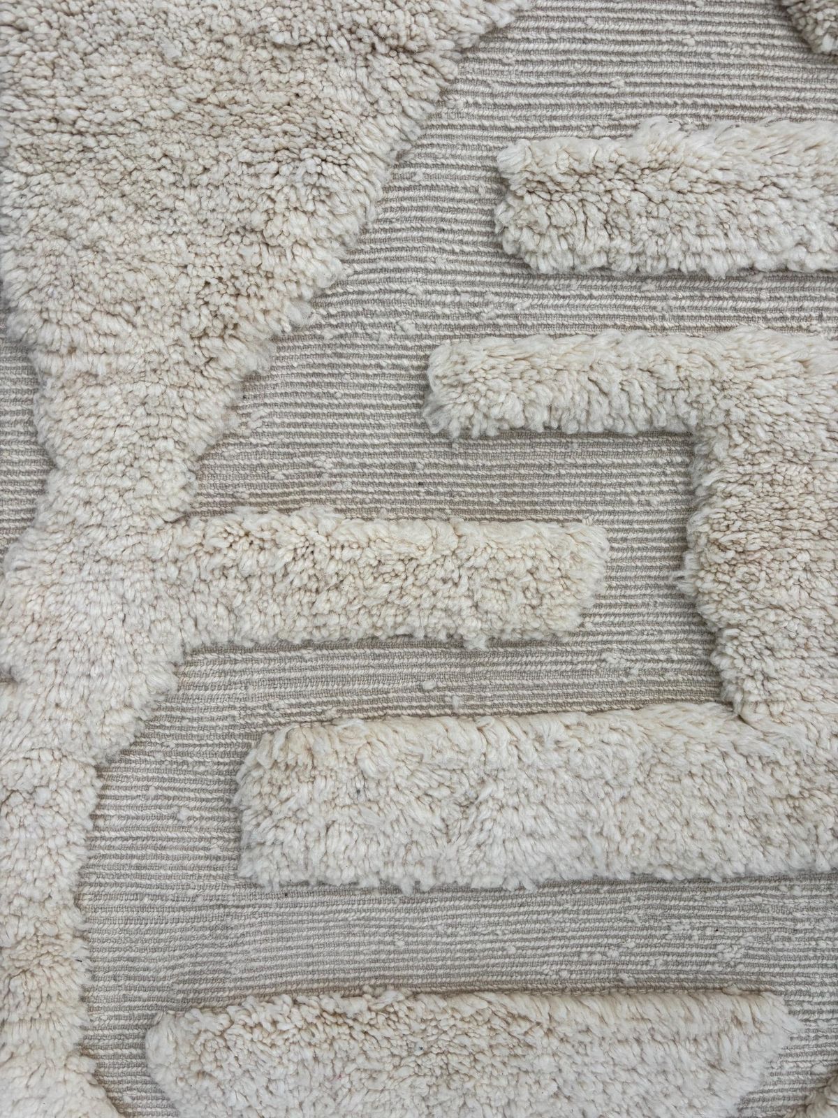 photo for sale Modern Moroccan Beni Ouarain Wool Rug Cm – Natural Cream With Geometric Pattern   Beni Ourain Carpet   Contemporary Rug   Shaggy Rug