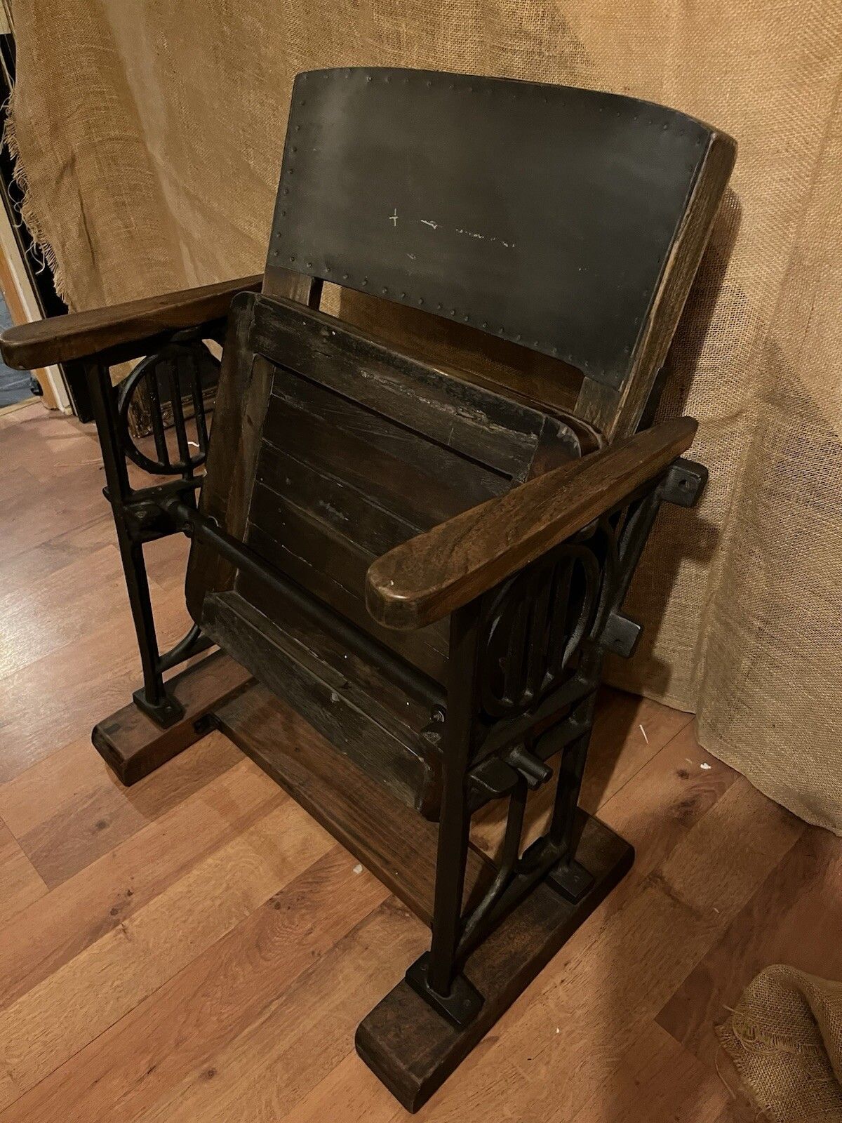 Original Vintage Unique Industrial Style Heavy Duty Folding Chair photo vinterior