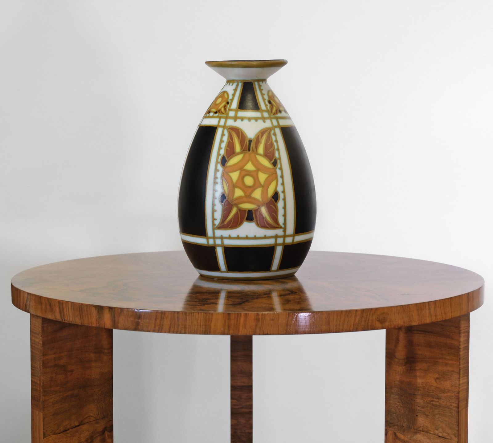 Charles Catteau Art Deco Baluster Vase For Boch Frères Keramis 1920's