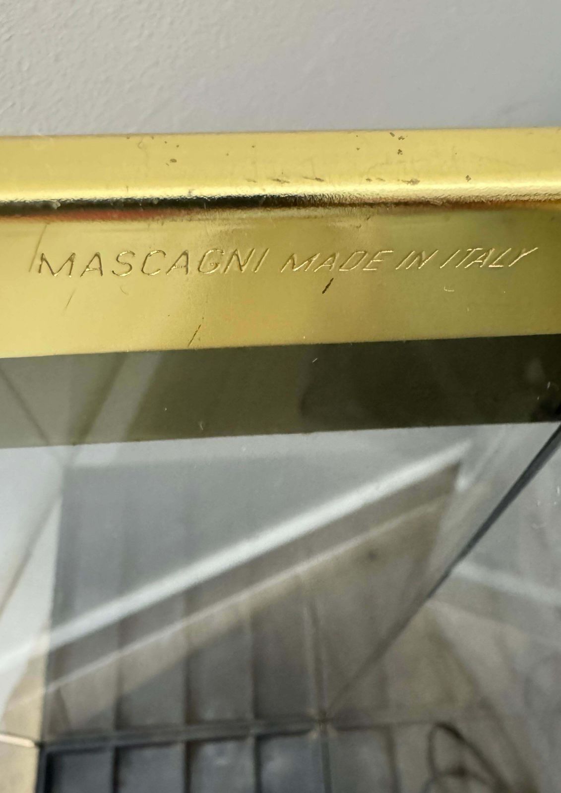 Umbrella Stand In Smoked Glass & Brass By Umberto Mascagni Italian Design Signed photo vinterior