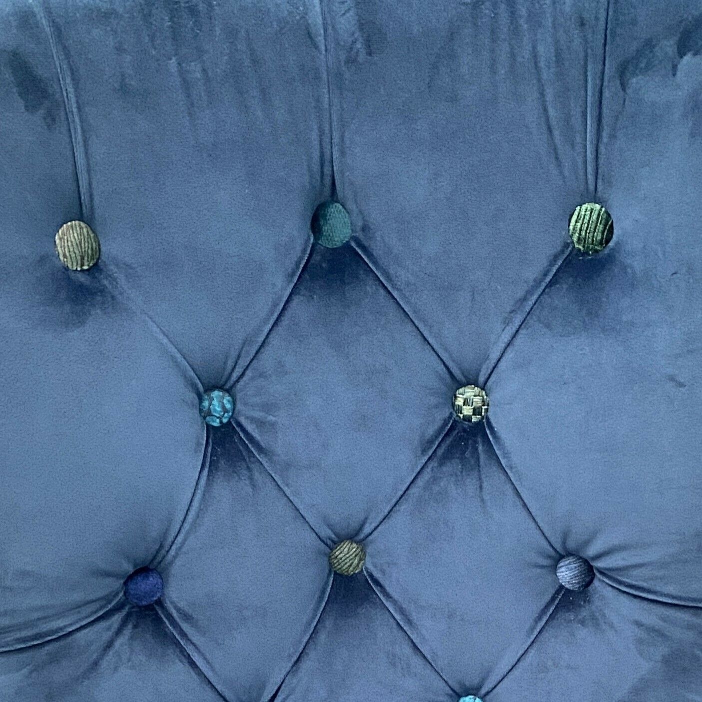 Mid Century Cocktail Chair In Blue & Green Velvets photo buy