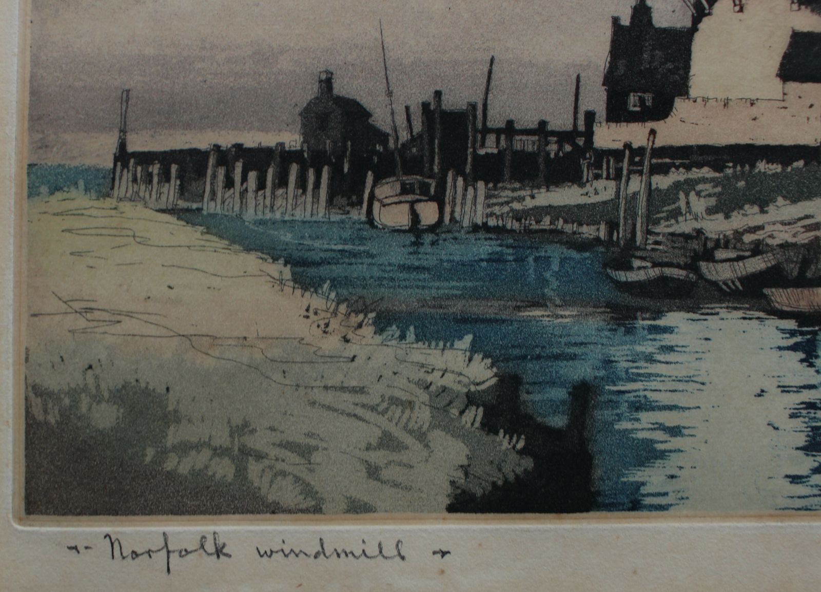 An Attractive Etching ~ Artist Proof Titled Norfolk Windmill By James Priddey photo Art