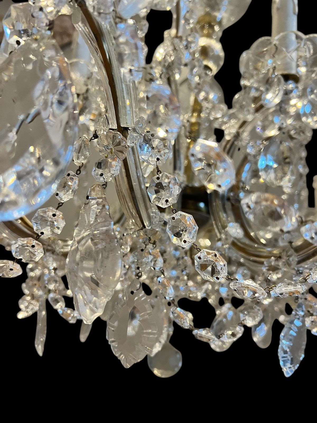 Lighting A Twelve Light Italian Marie Theresa Antique Crystal Chandelier photo
